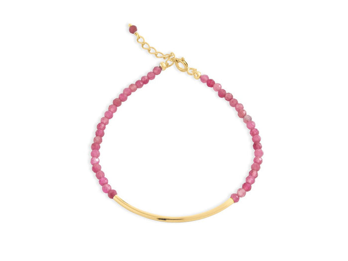 Element Pink Tourmaline Arc Silver and Gold Bracelet - Pamela Lauz Jewellery