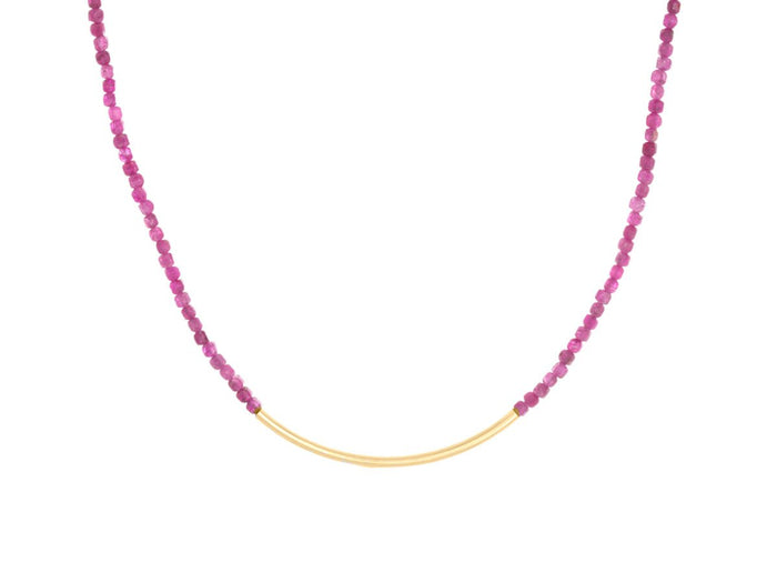 Element Ruby Arc Silver and Gold Necklace - Pamela Lauz Jewellery
