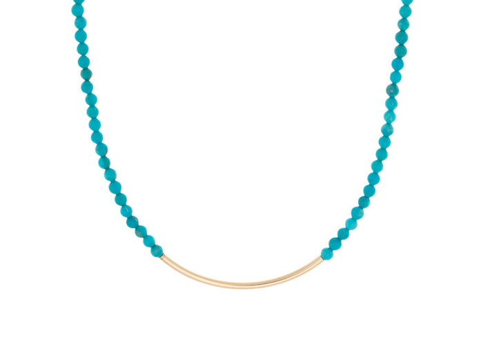Element Turquoise Arc Silver and Gold Necklace - Pamela Lauz Jewellery