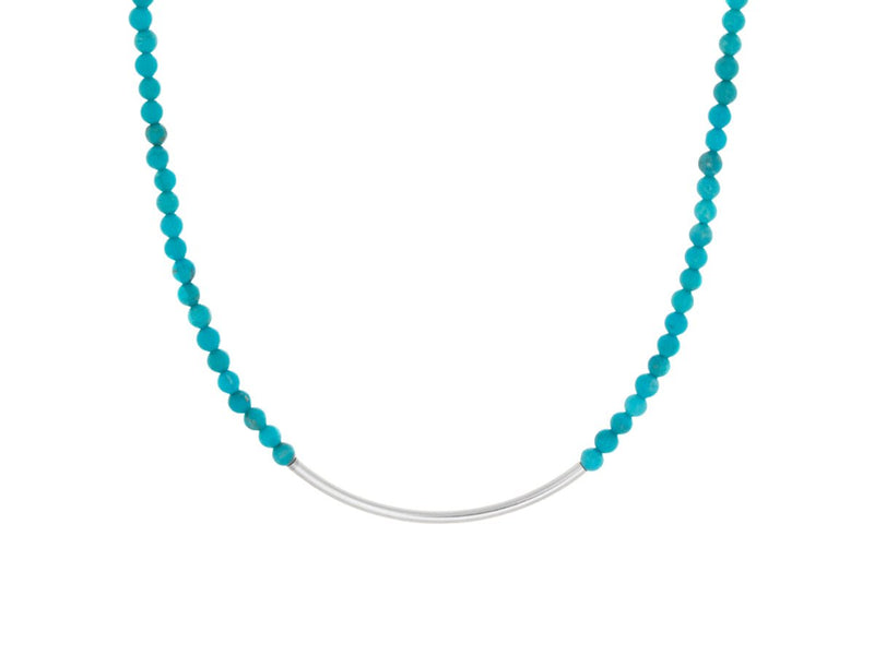 Element Turquoise Arc Silver and Gold Necklace - Pamela Lauz Jewellery