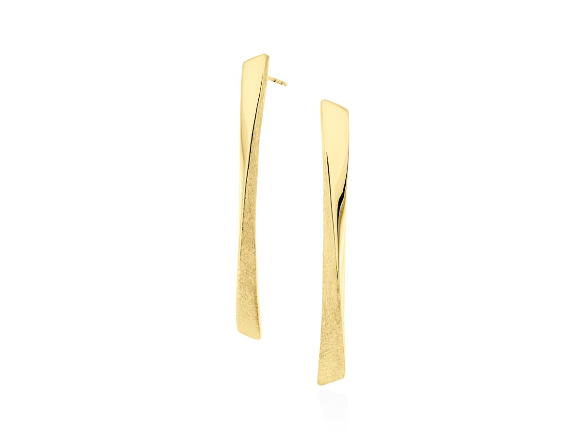 Grass Twist Bar Long Stud Earrings - Pamela Lauz Jewellery
