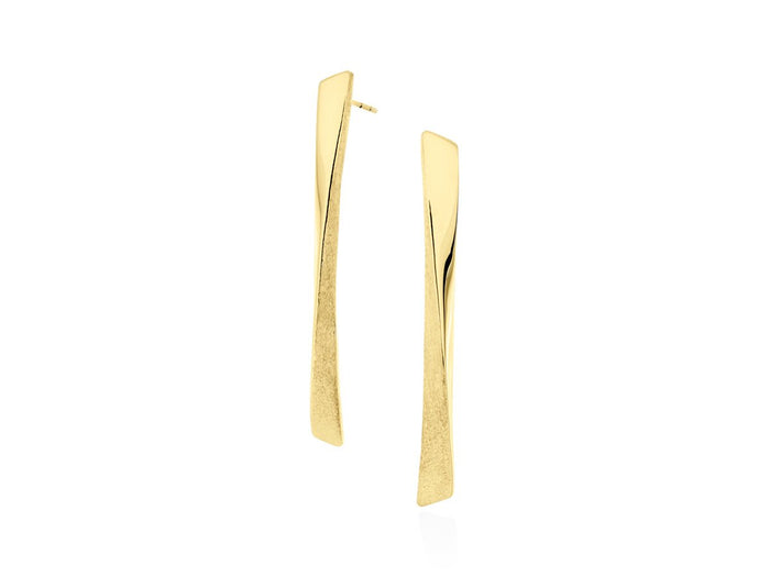 Grass Twist Bar Long Stud Earrings - Pamela Lauz Jewellery