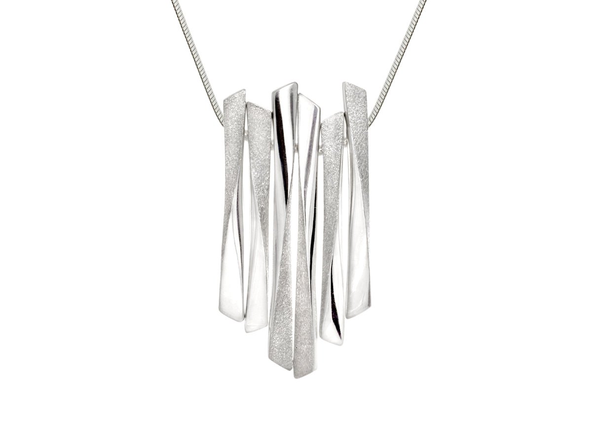 Grass Twist Multi Bar Silver Necklace - Pamela Lauz Jewellery