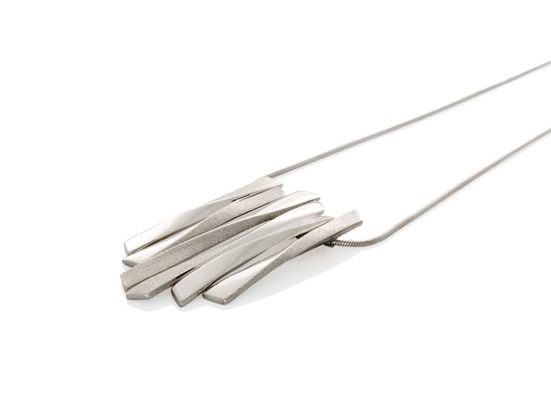 Grass Twist Multi Bar Silver Necklace - Pamela Lauz Jewellery