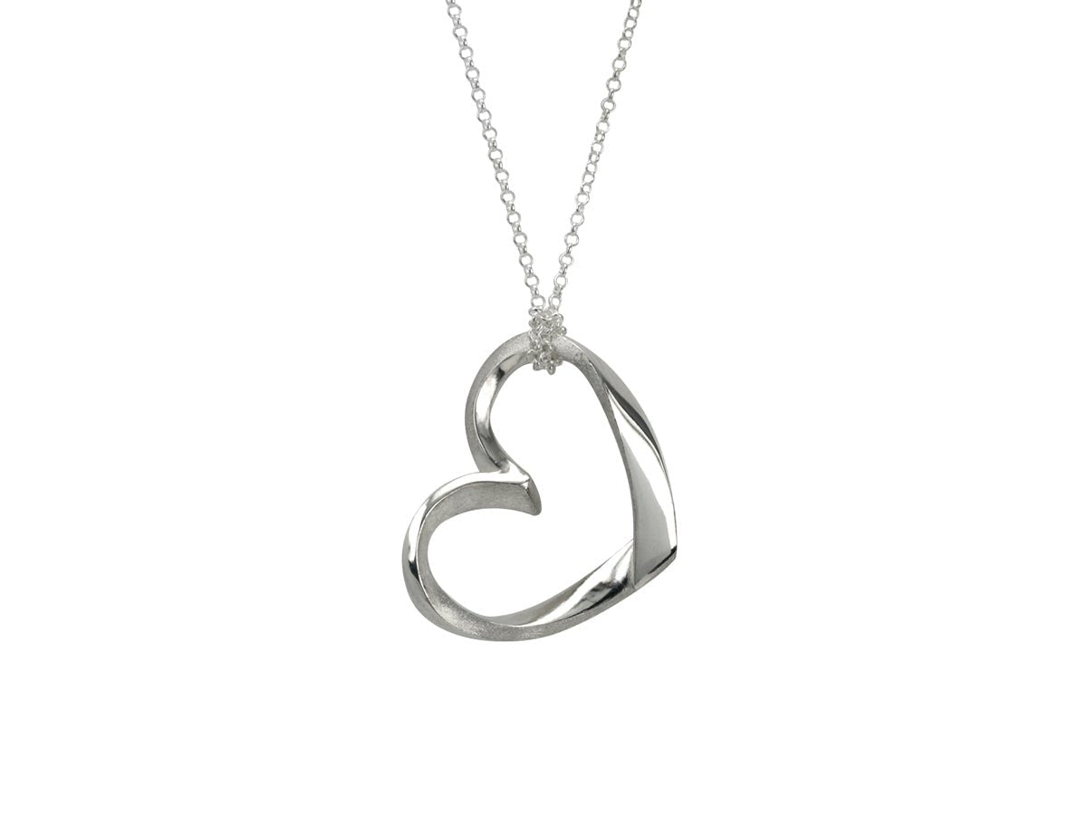 Hearts Medium Silver Pendant - Pamela Lauz Jewellery