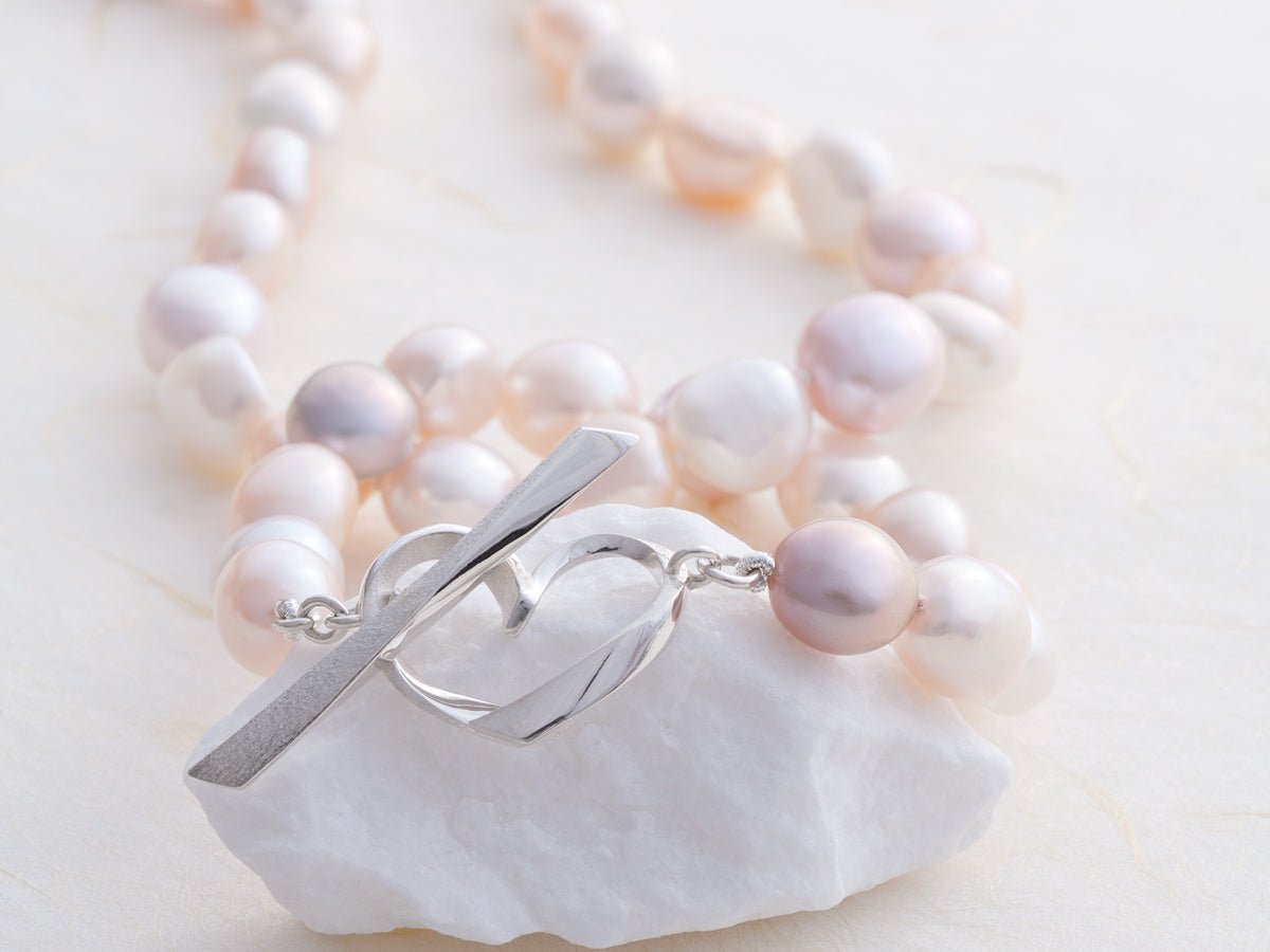 Hearts Pink Baroque Pearl Necklace - Pamela Lauz Jewellery