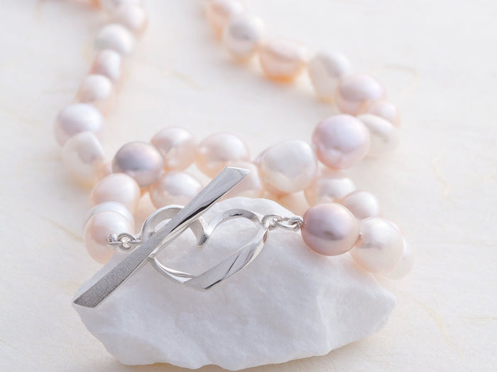 Hearts Pink Baroque Pearl Necklace - Pamela Lauz Jewellery