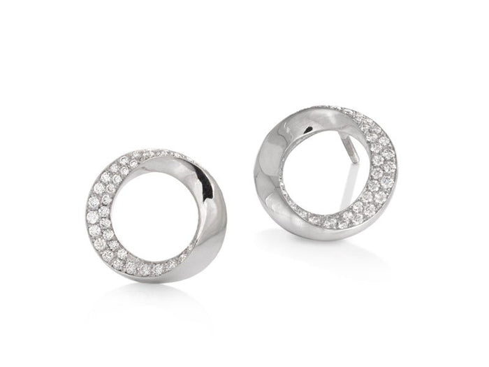 Infinity Diamond Pave Stud Earrings - Pamela Lauz Jewellery