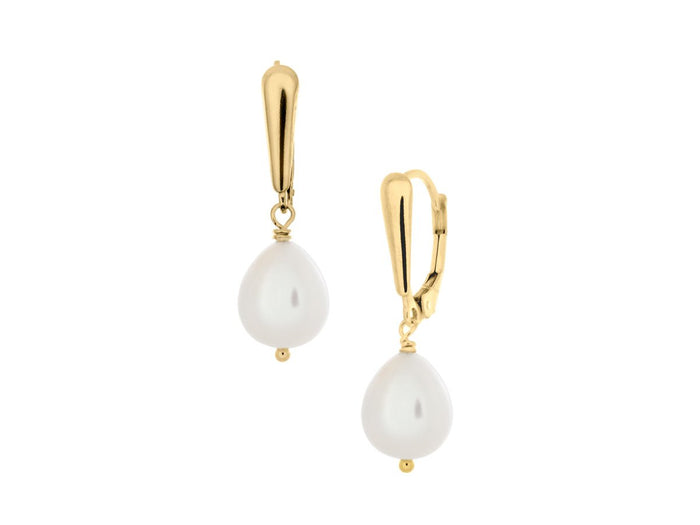 Infinity Pearl Gold Silver Drop Earrings - Pamela Lauz Jewellery