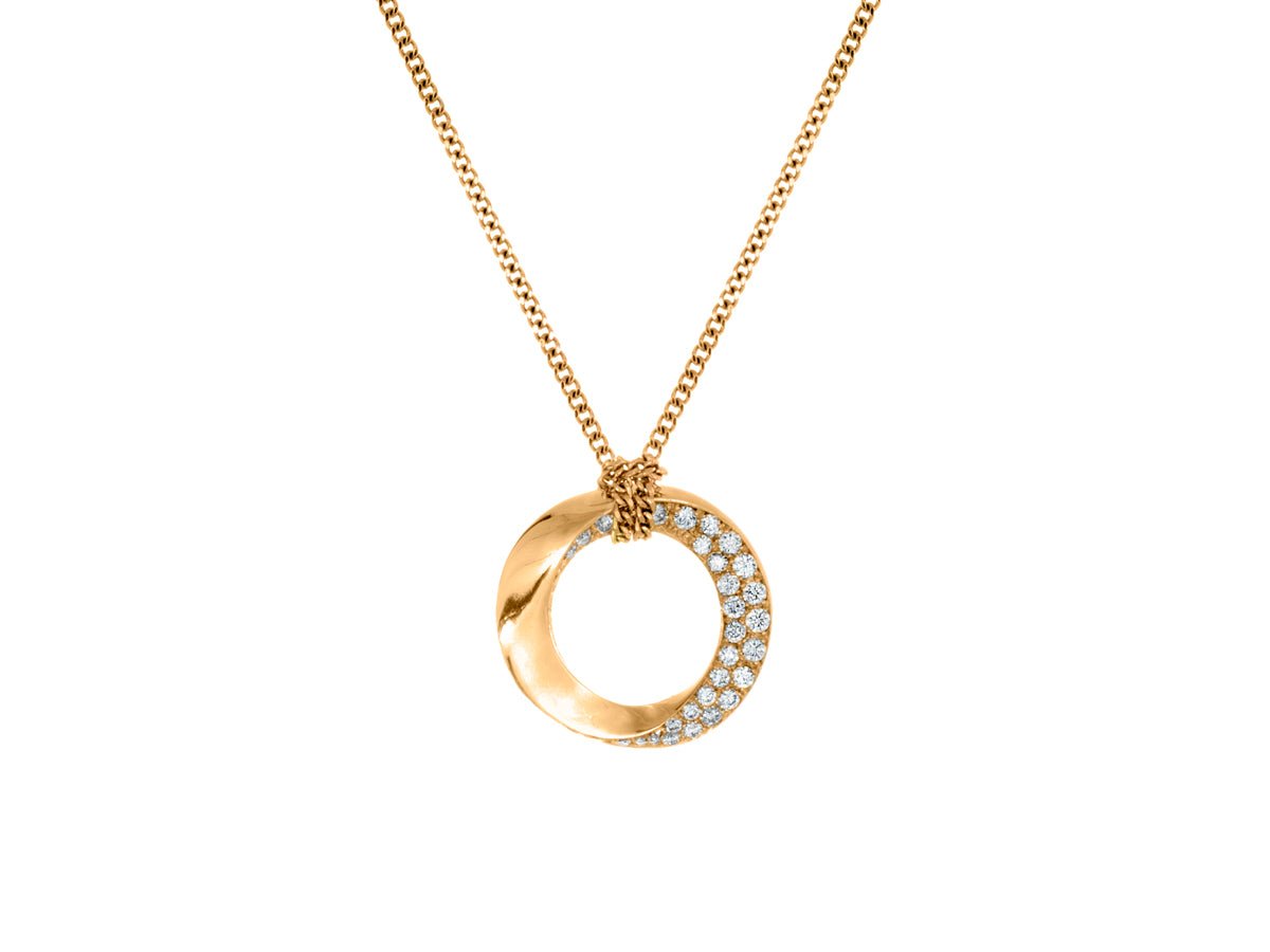 Infinity Tiny Circle Diamond Pave Pendant - Pamela Lauz Jewellery