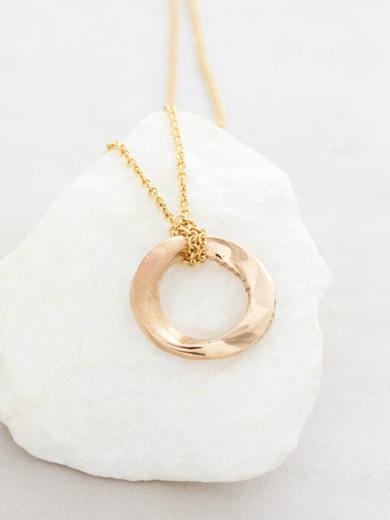 Infinity Tiny Open Circle Gold Pendant - Pamela Lauz Jewellery