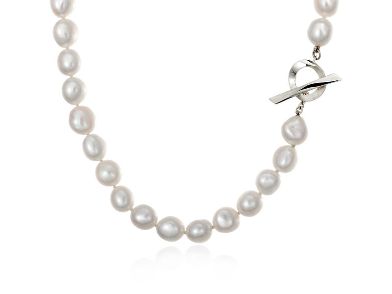 Infinity White Baroque Pearl Necklace - Pamela Lauz Jewellery