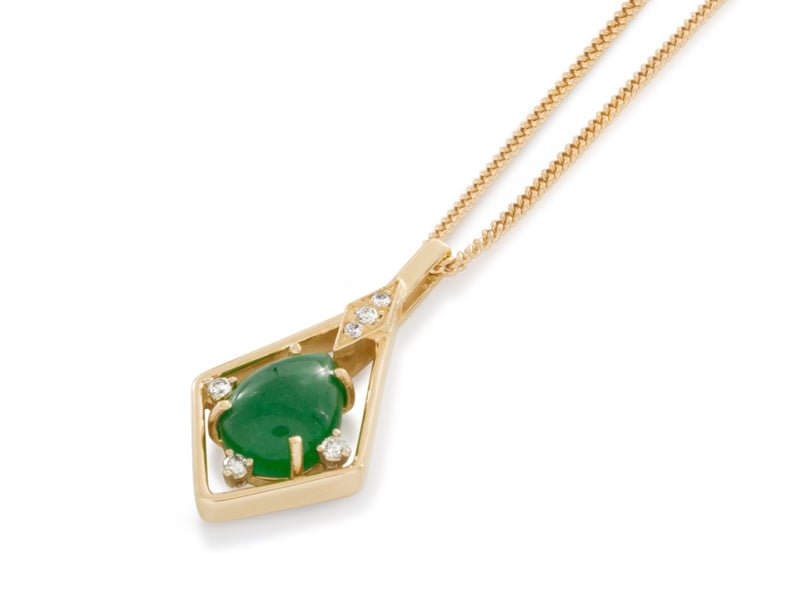 Jade Diamond Gold Pendant - Pamela Lauz Jewellery