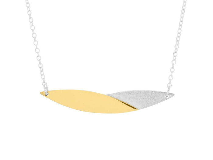 Kayak Horizontal Gold and Silver Two-Tone Bar Necklace - Pamela Lauz Jewellery