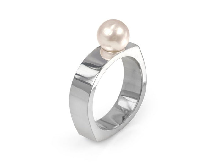 Kubo White Pearl Ring - Pamela Lauz Jewellery