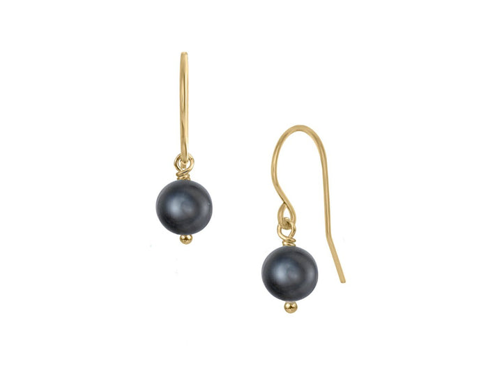Lantern Black Pearl Hook Dangle Earrings - Pamela Lauz Jewellery