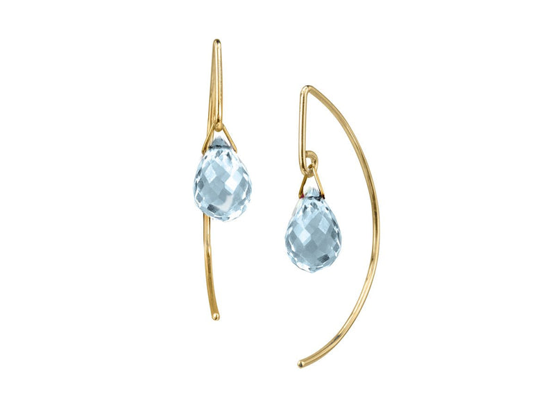 Lantern Blue Topaz Arc Dangle Earrings - Pamela Lauz Jewellery