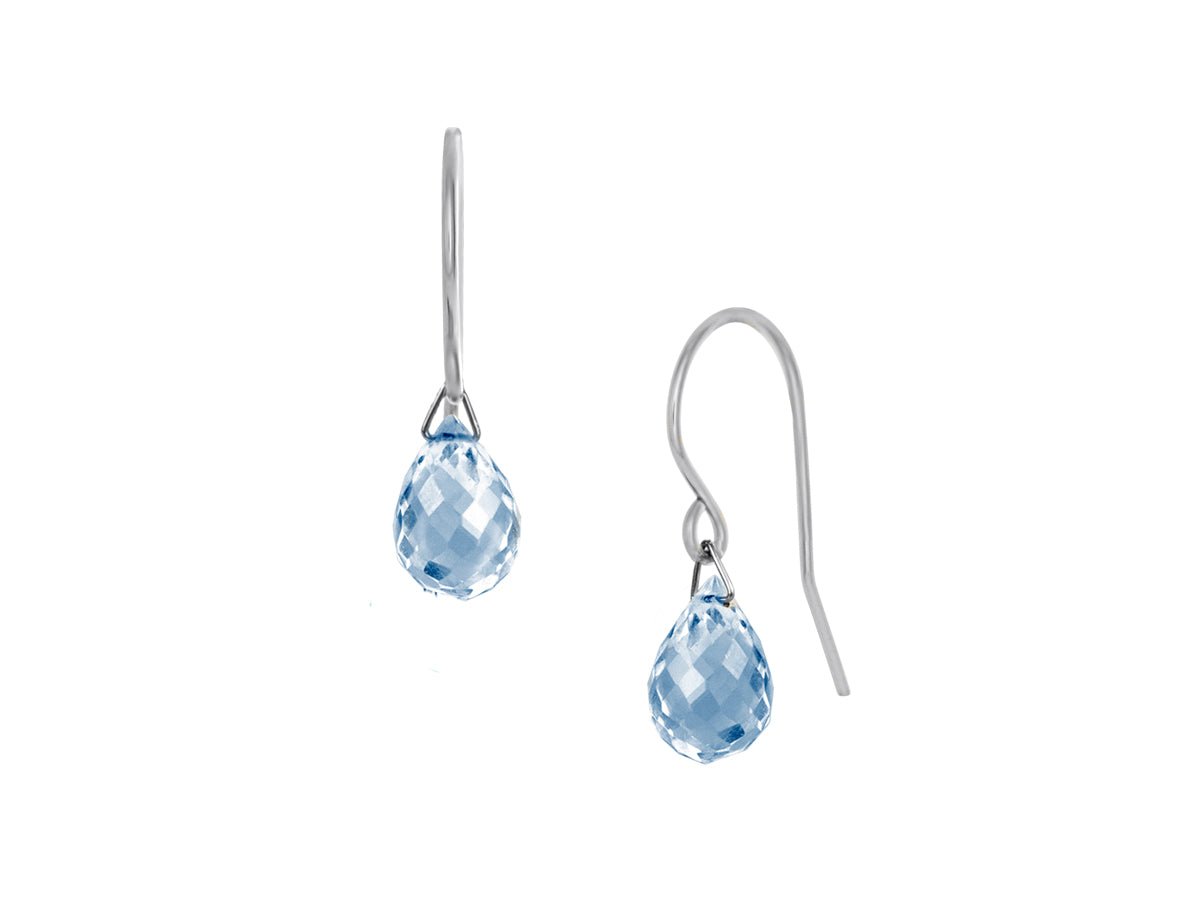 Lantern Blue Topaz Hook Dangle Earrings - Pamela Lauz Jewellery