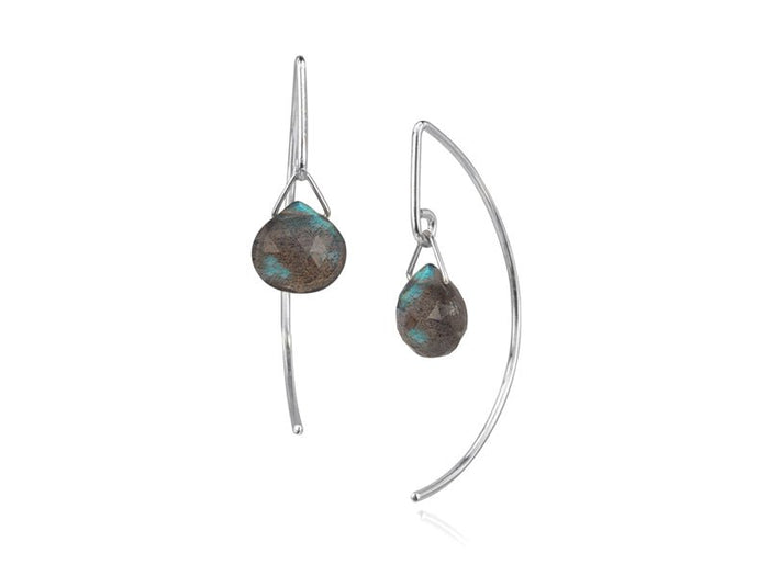 Lantern Labradorite Arc Dangle Earrings - Pamela Lauz Jewellery
