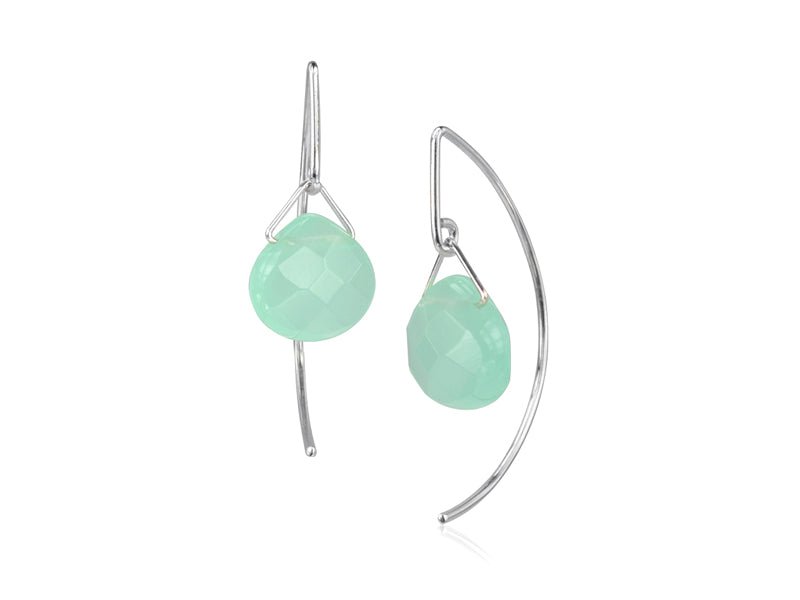 Lantern Ocean Quartz Arc Dangle Earrings - Pamela Lauz Jewellery