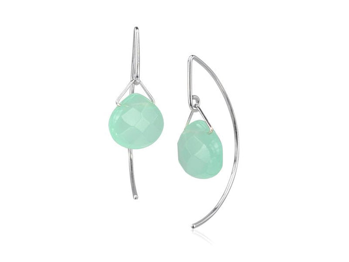 Lantern Ocean Quartz Arc Dangle Earrings - Pamela Lauz Jewellery
