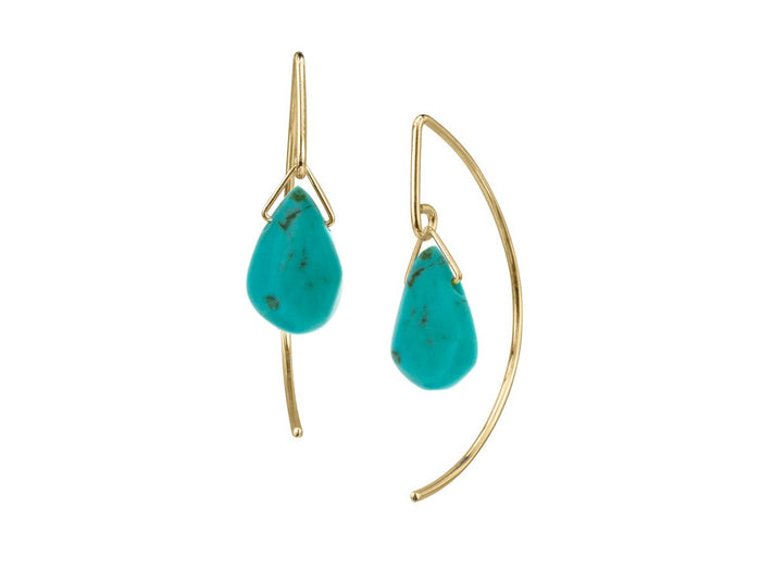 Lantern Turquoise Arc Dangle Earrings - Pamela Lauz Jewellery