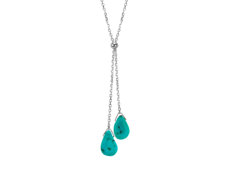 Lantern Turquoise Dainty Lariat Necklace - Pamela Lauz Jewellery