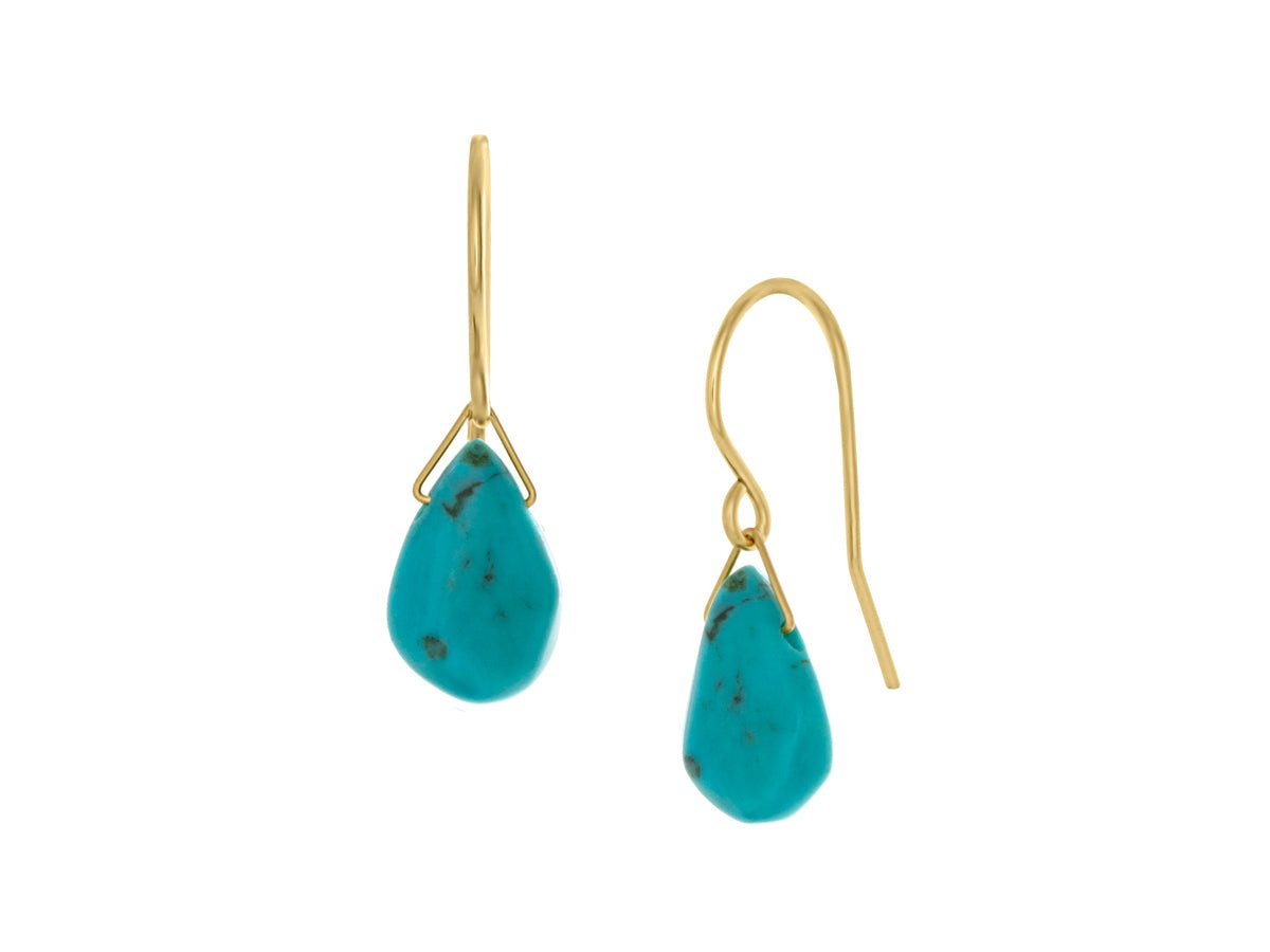 Lantern Turquoise Hook Dangle Earrings - Pamela Lauz Jewellery