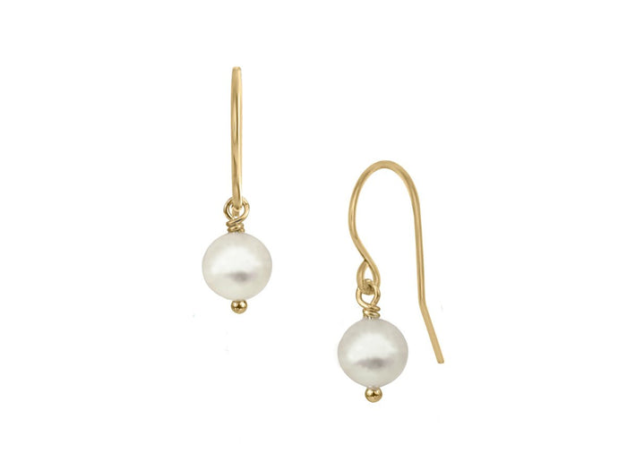Lantern White Pearl Hook Dangle Earrings - Pamela Lauz Jewellery