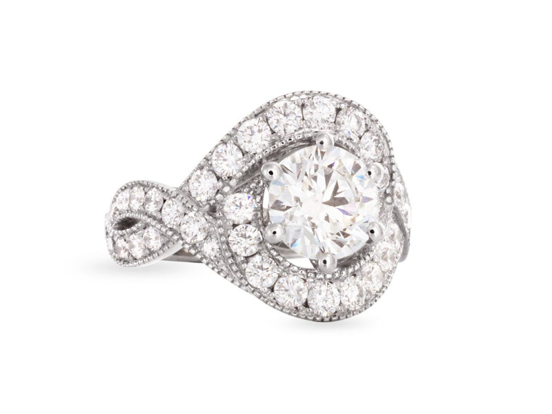 Lovers Knot Diamond Engagement Ring - Pamela Lauz Jewellery