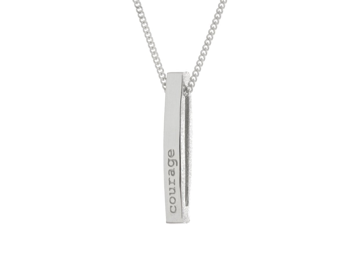 Mantra Inspirational Bar Necklace - Hope | Courage - Pamela Lauz Jewellery