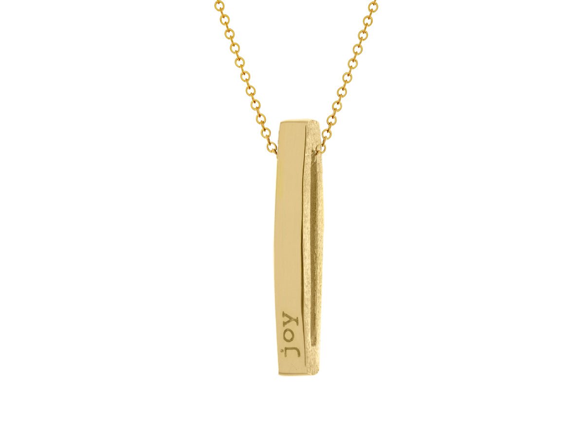 Necklace with clearance gold bar pendant