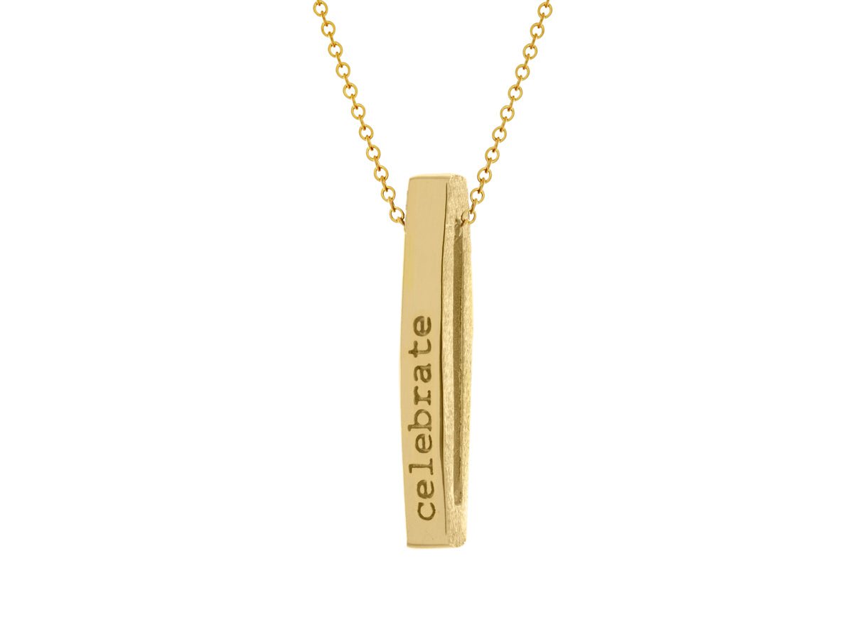 Mantra Inspirational Bar Necklace - Share | Celebrate - Pamela Lauz Jewellery