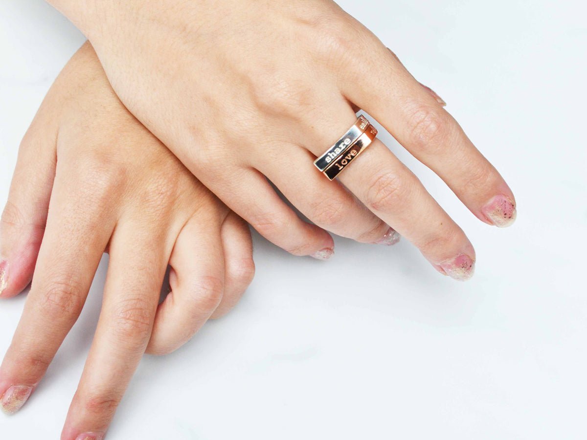 Mantra Inspirational Ring - Celebrate | Protect | Embrace | Share - Pamela Lauz Jewellery