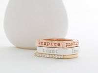 Mantra Inspirational Ring - Inspire | Choose | Practice | Discover - Pamela Lauz Jewellery