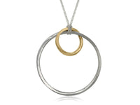 Mobius Large Duo Silver and Gold Plated Twist Necklace - Pamela Lauz Jewellery