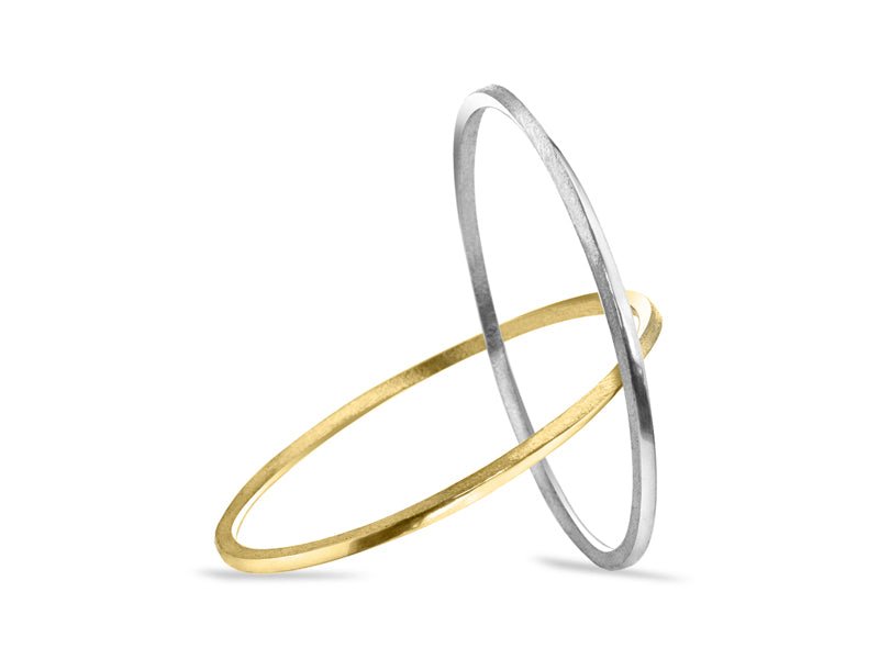 Mobius Silver and Gold Plated Interlaced Twist Bangles - Pamela Lauz Jewellery