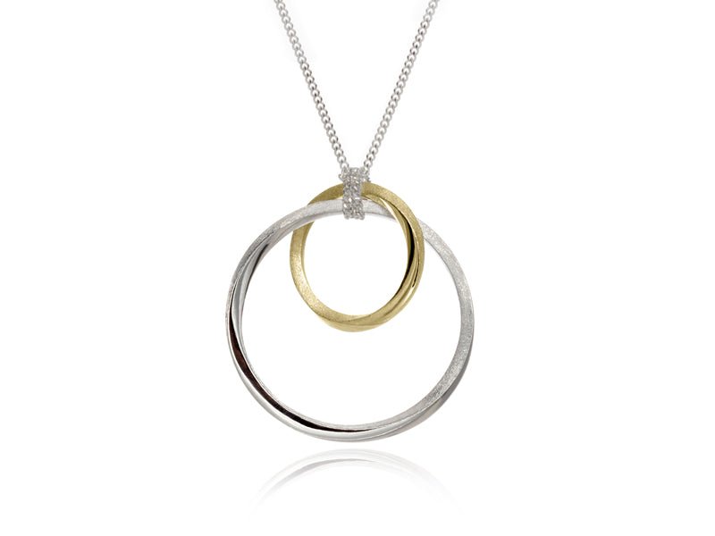 Mobius Small Duo Silver and Gold Plated Twist Necklace - Pamela Lauz Jewellery