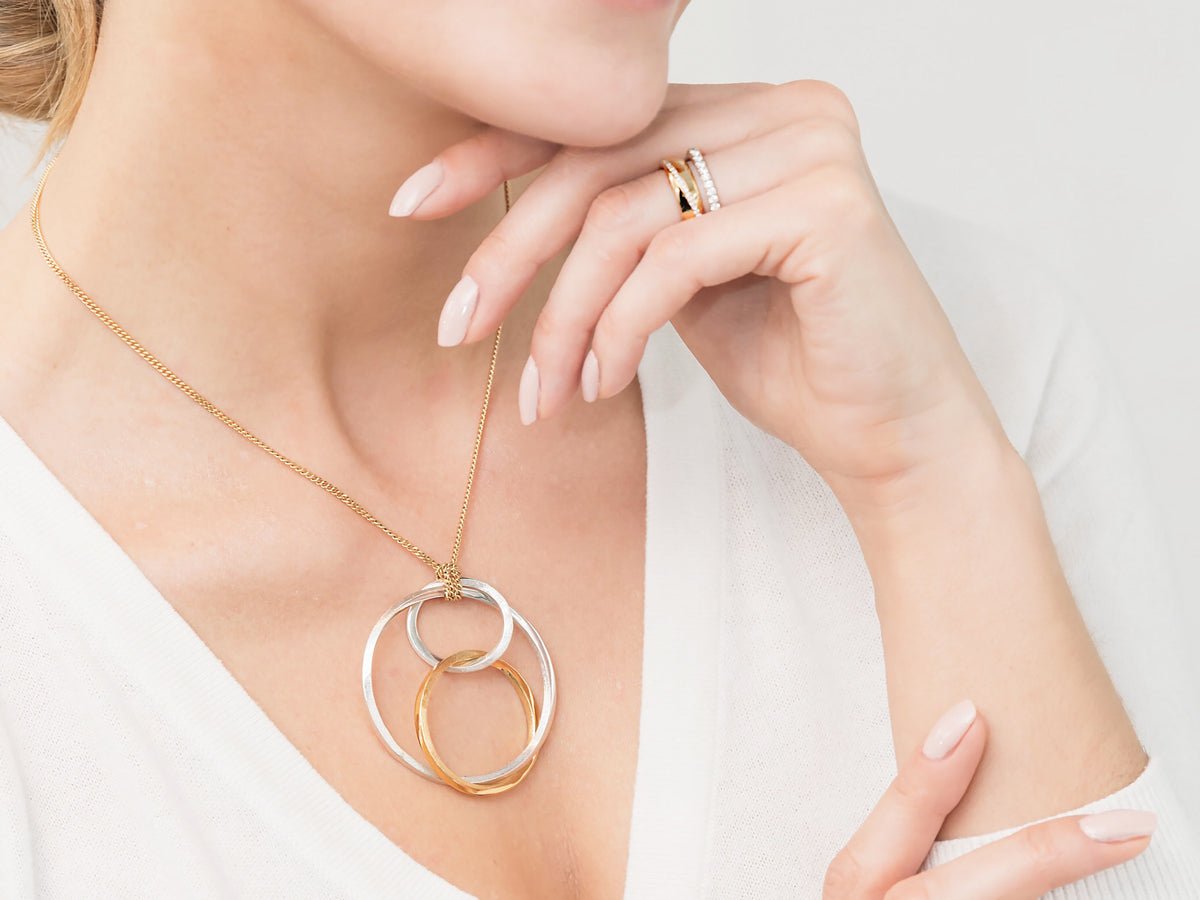 Mobius Trio Silver and Bronze Circle Twist Necklace – Pamela Lauz