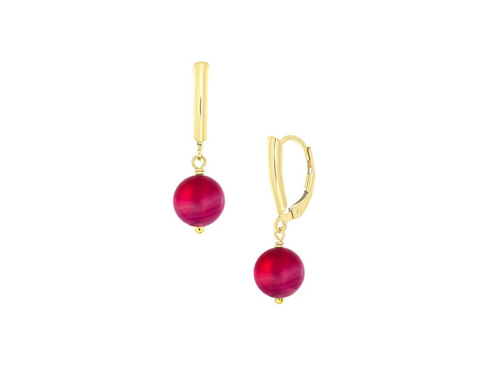 Mosaic Pink Agate Drop Earrings - Pamela Lauz Jewellery