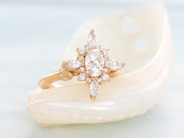 Nicole Vintage Oval Cross Diamond Ring - Pamela Lauz Jewellery