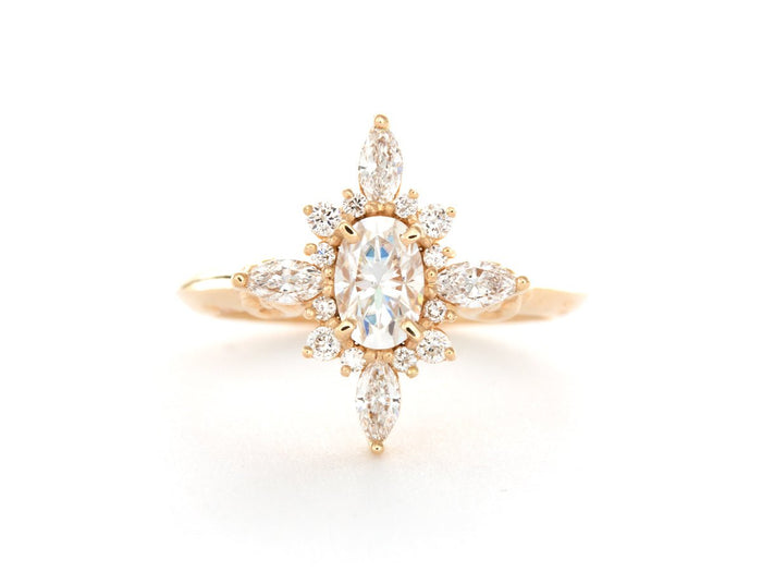 Nicole Vintage Oval Cross Diamond Ring - Pamela Lauz Jewellery