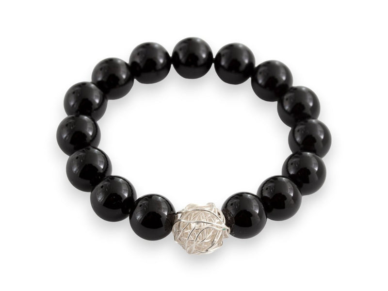 Onyx Silver Knot Bracelet - Pamela Lauz Jewellery