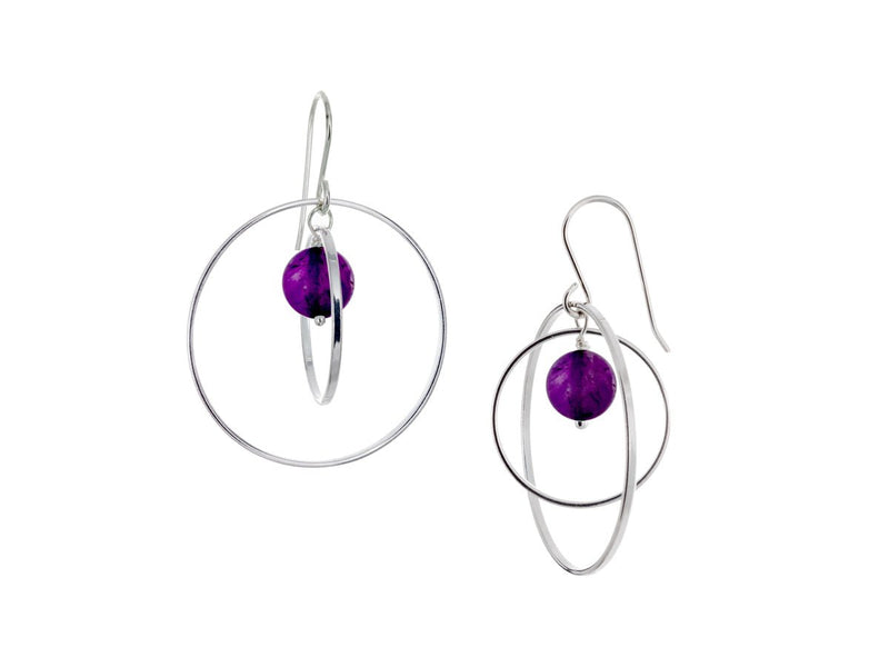 Orbit Amethyst Loop Earrings - Pamela Lauz Jewellery