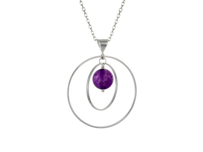Orbit Amethyst Loop Necklace - Pamela Lauz Jewellery