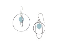 Orbit Aquamarine Loop Earrings - Pamela Lauz Jewellery