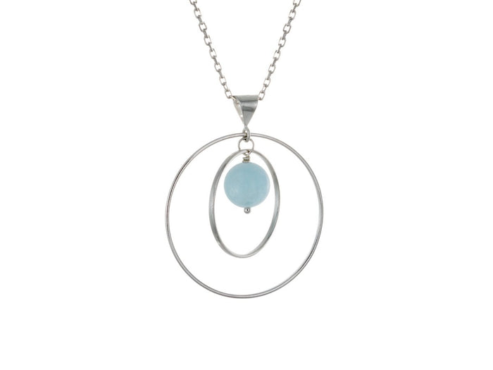 Orbit Aquamarine Loop Necklace - Pamela Lauz Jewellery