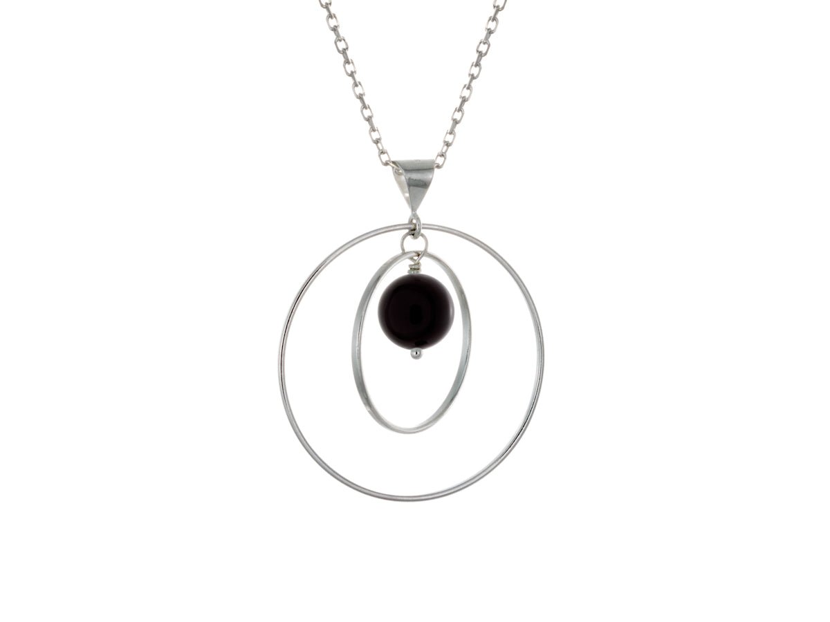 Orbit Black Onyx Loop Necklace - Pamela Lauz Jewellery