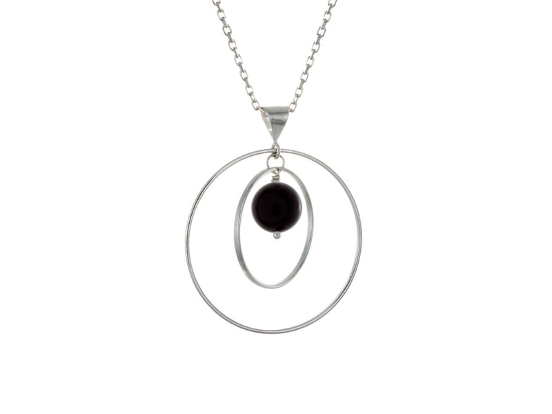 Orbit Black Onyx Loop Necklace - Pamela Lauz Jewellery