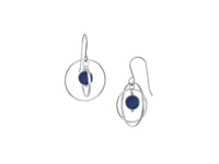 Orbit Lapis Lazuli Loop Earrings - Pamela Lauz Jewellery